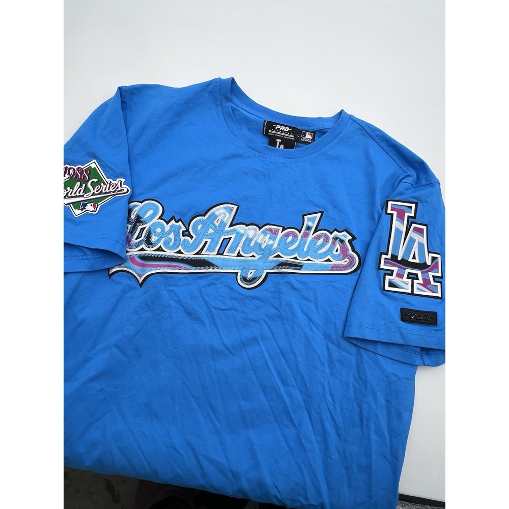 Pro Standard Men's Large Los Angeles Dodgers Swirl‎ Short Sleeve Blue 1988 WS